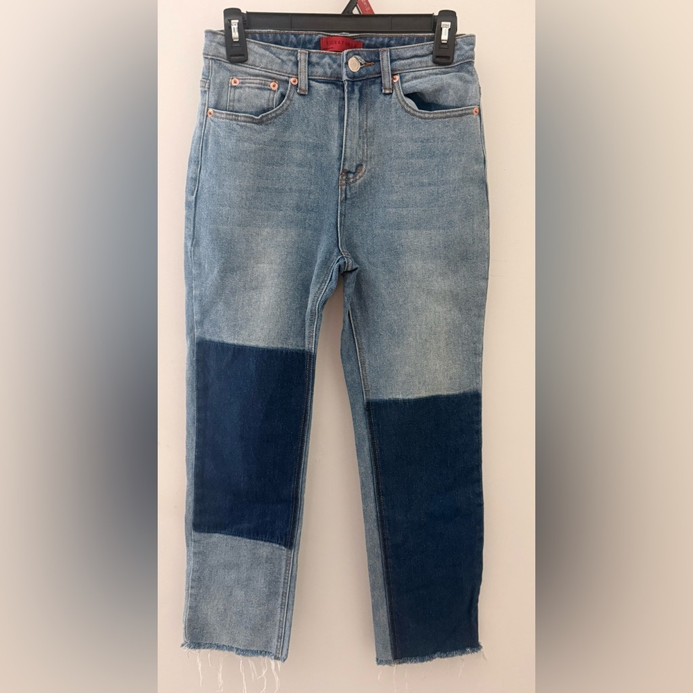 Signature8 Two-Tone Light and Dark Blue Patch Jeans - Picture 2 of 6
